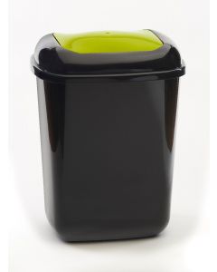 28 litre plastic push bin with coloured lid