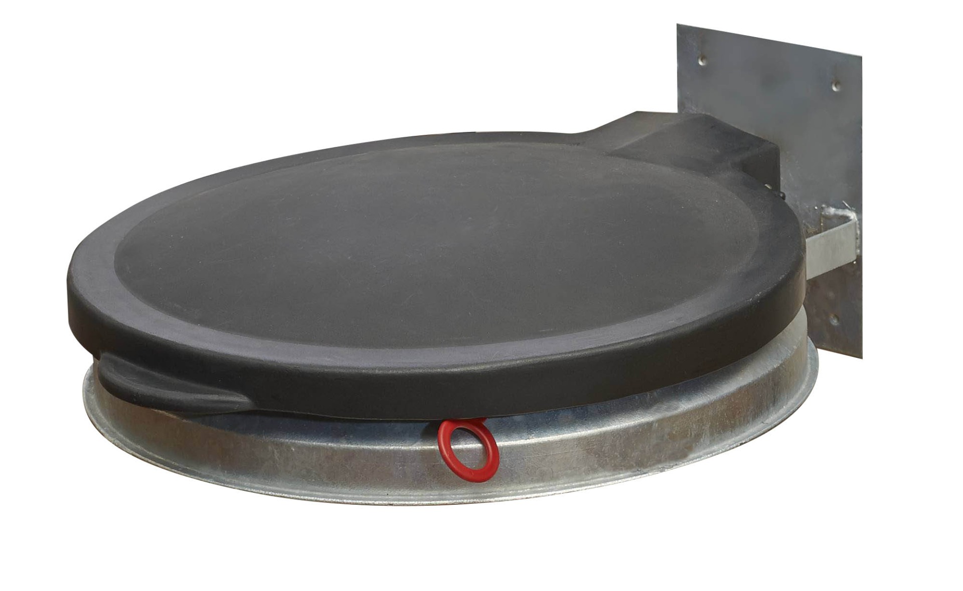 Galvanised Steel Circular Wall Mounted Sackholder with Lid